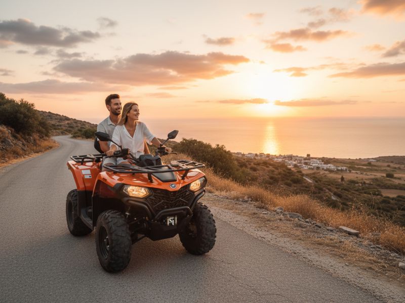 Couple οn a CFORCE 450cc ATV in Crete