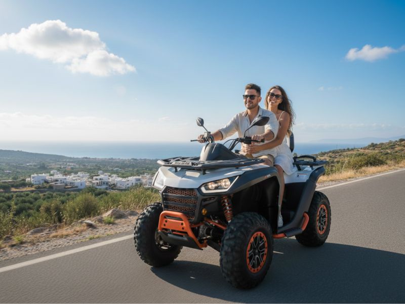 Happy couple on a Segway Snarler 600cc ATV
